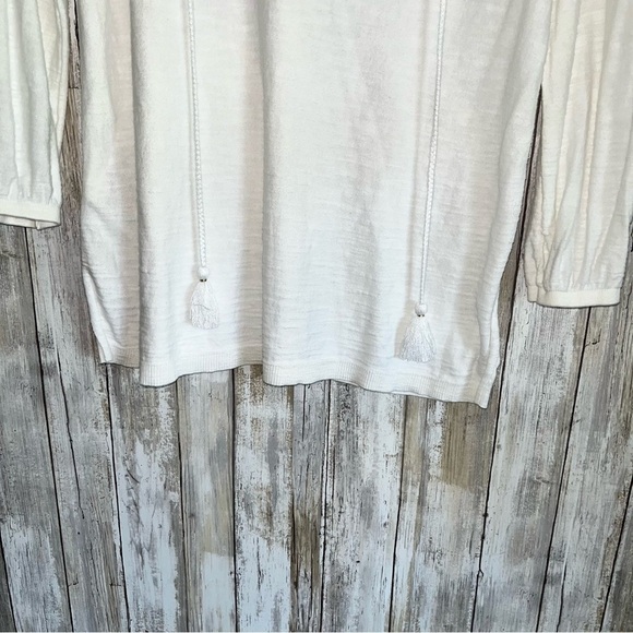 Loft White Split Neck Blouse - Picture 4 of 5